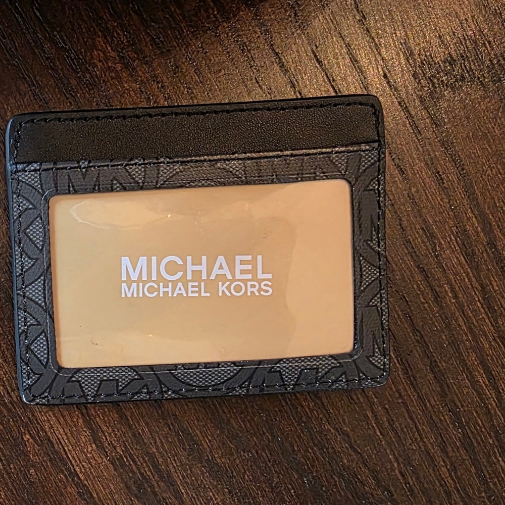MICHAEL KORS Jodie Small Logo Set Tote Bag Black W-Matching Card Case Wallet NWT - Picture 7 of 10
